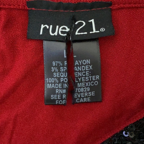 Rue21 Sequined Collar Flare top - Picture 5 of 7